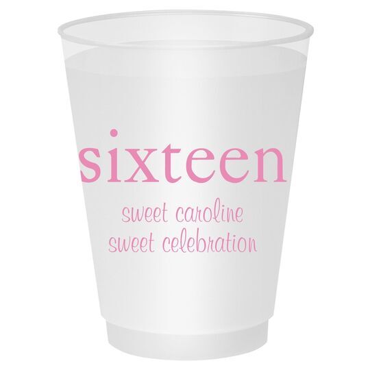 Big Number Sixteen Shatterproof Cups